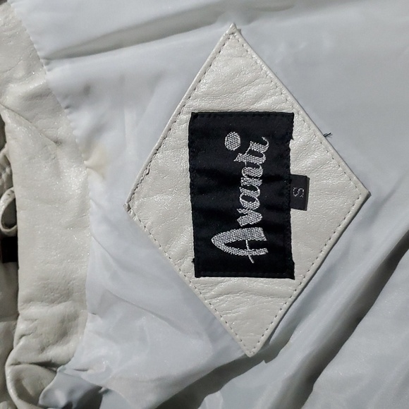 VINTAGE RETRO AVANTI LEATHER MOTO BOMBER JACKET GREY WITH PEARL SIZE SMALL - Picture 10 of 10